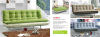 fashionable three seat fabric sofa bed