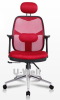 2015 Hot red high headrest back with arm chrome base multifunction boss executive office computer swivel mesh chairs