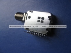 f connector with tuner shell for set top box