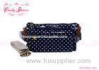 Fashion Small Waist Bag Women Blue White Polka Dot Around the Waist Purse