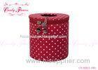 Home Cute tissue holder Canvas Storage Boxes , Red and white polka dot
