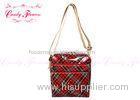 Red Plaid Cross Body Girls Messenger bags personalized , British Style