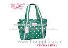 Fashion PVC Green Handbags Womens Tote Bags with White polka dot