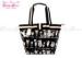 Black White Canvas Womens Tote Bags / Ladies Handbags with pockets