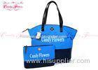 Blue and Black big cloth tote bags for women , shoulder tote bags
