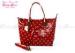 Eco Friendly Winter PVC Red Womens Tote Bags with Yellow polka dot
