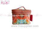 Customized Small Make up Floral Canvas Bag Travel Cosmetics Case