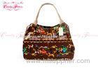 Coffee Single Handle Womens Tote Bags with Horses / Piano Pattern