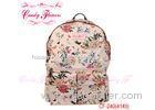 Fashion white Flower Print Backpack travelling rucksacks for women