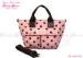 Lovely Ladies Fashion Floral Print Handbags in pink and brown polka dot