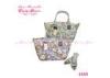 Fashionable Ladies Floral Print Handbags women hand bag with Clock Pattern