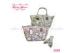 Fashionable Ladies Floral Print Handbags women hand bag with Clock Pattern