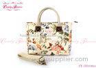 White womens Summer flowered handbags / Waterproof Fashion flowery handbags