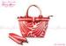 Red and White small tote bag Ladies Shoulder Handbag in Waterproof PVC