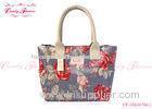 Beautiful Flower print tote handbags for women / floral shopper bag