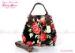Custom Vintage Canvas small shoulder Floral Print Handbags in Black