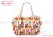 Modern Colorful Small Floral Print Handbags with Window Shops Pattern