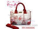 Barrel Shape Womens Large Digital Printed Bags , Car and Tower Design