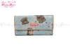 Cute Blue canvas Ladies Card Wallet / multiple credit card holder wallet