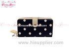 Personalized Blue White girls polka dotpurse women card holder wallet