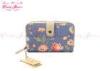 Royal Blue Floral id credit card wallet with a lot of card slots for Ladies