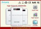 2 USB Ultra thin Portable Power Bank 20000mAh With LCD Display for Samsung galaxy note 3