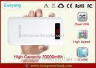 LCD Display 20000 mAh Li Ion Dual Double USB Power Bank With 3PCS LED light , OEM logo