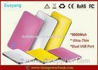 MP3 / MP4 Rechargeable 8800mAh Dual USB Tablet Power Bank for mobiles , White or Red Color