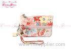 Customized Floral Print canvas Zippered Coin Purse with Oil Painting