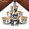 Crystal Wrought Iron Vintage Chandelier Lights , Classical Large Hotel Chandeliers