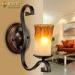 Wrought iron glass modern indoor wall lights / vintage wall light For Home decoration