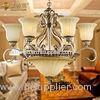 Glass Hanging Funky Modern Hotel Chandelier with Metal Chain , Large Pendant Lamp