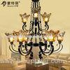 Clear Crystal Wrought Iron Modern Metal Chandelier for Villas / Home / Hotel Lighting