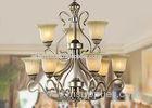 Decorative 9 Light Large Wrought Iron Chandelier Italian Retro Style with Metal and glass