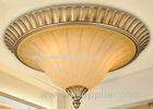 Silver / Gold Hotel Hall Wrought Iron Ceiling Lights 3 Light with Metal , Fiber Polymer , Glass