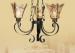 64cm Height Big Retro Wrought Iron Amber Glass Chandelier Lights / Lamp for Bathroom