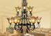 Commercial Decorative Amber Glass Large Hotel Chandeliers 9 Light with Adjustable Chain