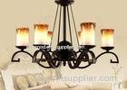 Candle Type Wrought Iron Art Deco Chandelier with Iron and Glass , Modern or Traditional