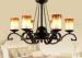 Candle Type Wrought Iron Art Deco Chandelier with Iron and Glass , Modern or Traditional