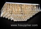 Iron and Glass Rectangle LED Crystal Ceiling Lights for Housing Estates , Hotel