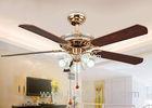 Electroplated Rose Gold Modern Ceiling Fan Light Fixtures with Iron , Acrylic