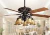 Retro Ceiling Fan Light Fixtures , Home Decorative Rustic Ceiling Fans With Lights