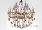 Luxury Art Glass Modern Large Hotel Chandeliers with Electroplated Cognac 1500W