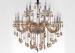 Luxury Art Glass Modern Large Hotel Chandeliers with Electroplated Cognac 1500W