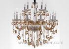 Luxury Art Glass Modern Large Hotel Chandeliers with Electroplated Cognac 1500W