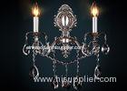Retro Wrought Iron Wall Lights 2 Light for Restaurant , Zinc Alloy and Glass Material