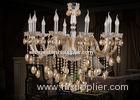 Living Room Antique / Vintage Cognac Modern Glass Chandeliers 10 Light , Modern Pendant
