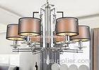 Large Iron , Fabric and Glass Chrome Modern Glass Chandeliers for Hotel Decorative Lighting