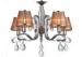 Fabric Shade 5 Light Chrome Modern Glass Chandeliers for Coffee Bar / Hotel / Hall