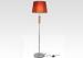 Electroplated Chrome Metal and Crystal Decorative Floor Lamps With Tawny Fabric Shade